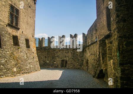 Innen Fenis Burg im Aosta-Tal, Italien. Stockfoto