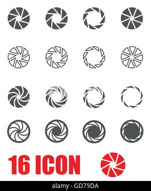 Vektor schwarzen Kamera Auslöser Symbolsatz Stock Vektor