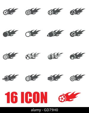 Vektor-Grey-Datei-Sport-Kugeln-Icon-set Stock Vektor