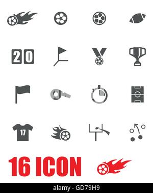 Vektor grau-Fußball-Icon-set Stock Vektor
