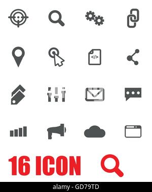 Vektor grau-Seo-Icon-set Stock Vektor