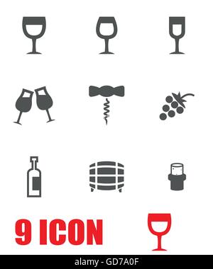 Vektor-graue Wein Icon-set Stock Vektor