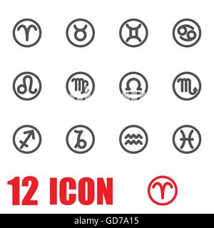 Vektor grauen Sternzeichen-Symbole-Icon-set Stock Vektor