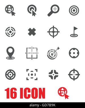 Vektor grau-Ziel-Icon-set Stock Vektor