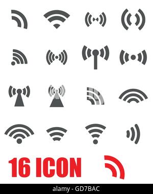 Vektor grauen drahtlose Icons set Stock Vektor
