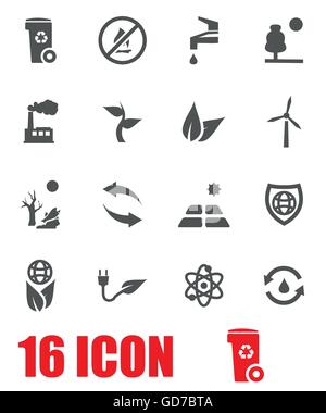 Vektor grau-Eco-Icon-set Stock Vektor