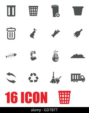 Vector grey garbage icon set Stock Vektor
