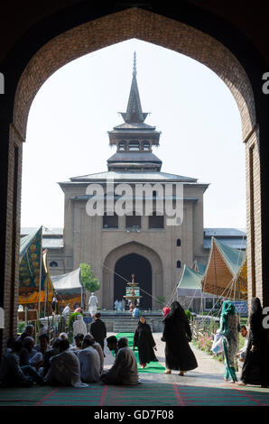 Jamia Masjid Moschee, Srinagar, Jammu und Kaschmir, Indien Stockfoto