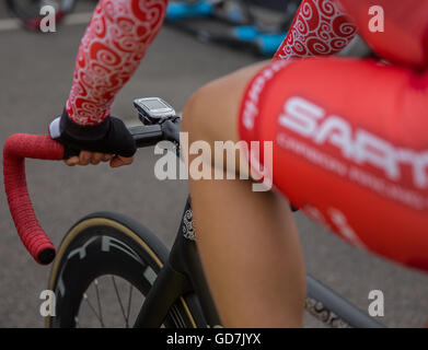 Red Hook Crit London 2016 Radfahren Criterium festen Gang Fahrrad Singlespeed Bycycle Track Fahrräder Zyklus Race Event Greenwich Stockfoto