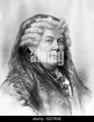 Elizabeth Cady Stanton (1815-1902), eine US-amerikanische Suffragette sozialer Aktivist, Abolitionist und führende Persönlichkeit des frühen Frauenrechtsbewegung. Zeichnung von Armstrong & Co. veröffentlicht Stockfoto