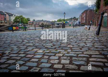 Blick entlang der Kais Exeter Devon Stockfoto