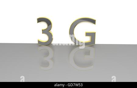 3G 3D-Text. Stockfoto