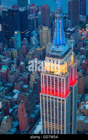 Das Empire State Building ist ein 102-Geschichte Wahrzeichen Art-Déco-Wolkenkratzer in New York City, USA Stockfoto