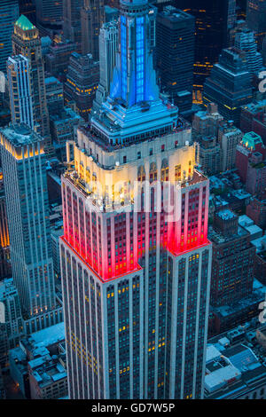 Das Empire State Building ist ein 102-Geschichte Wahrzeichen Art-Déco-Wolkenkratzer in New York City, USA Stockfoto