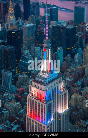 Das Empire State Building ist ein 102-Geschichte Wahrzeichen Art-Déco-Wolkenkratzer in New York City, USA Stockfoto