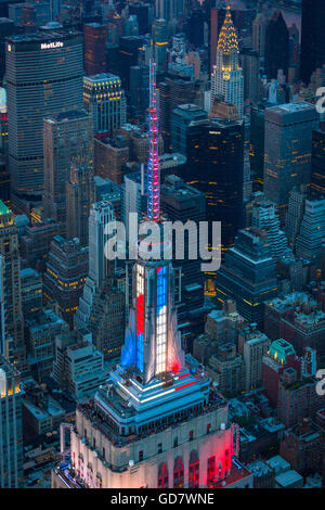 Das Empire State Building ist ein 102-Geschichte Wahrzeichen Art-Déco-Wolkenkratzer in New York City, USA Stockfoto