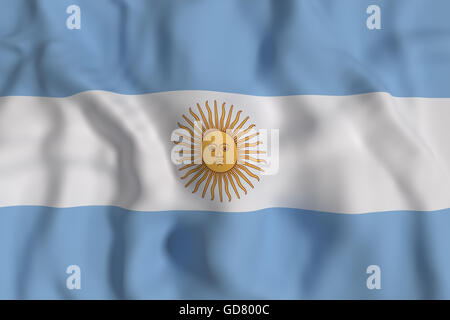 3D Rendering der Argentinischen Republik Flagge winken Stockfoto