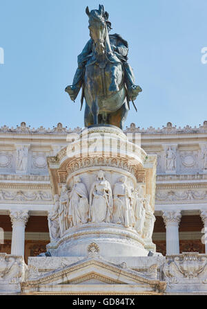 Reiterstandbild von Vittorio Emanuele II, Vittorio Emanuele Denkmal Rom Latium Italien Europa Stockfoto