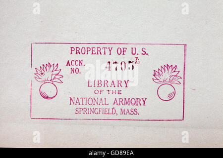 Bibliothek der uns National Armory Briefmarke aus dem 1942-Buch Stockfoto