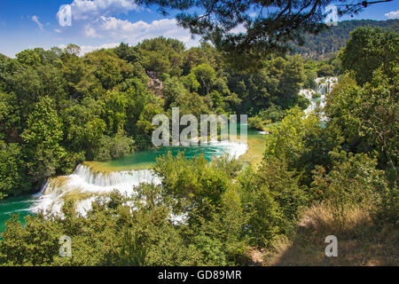Nationalpark Wasserfälle Krka in Dalmatien Kroatien Europa Stockfoto
