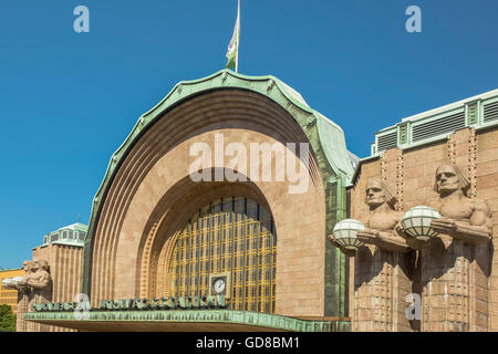 Der Central Railway Station Helsinki Finnland Stockfoto