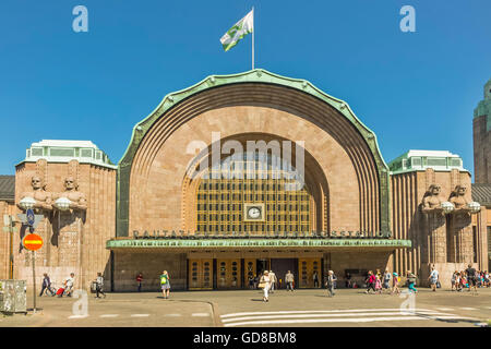 Der Central Railway Station Helsinki Finnland Stockfoto