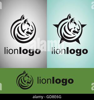 Löwen-Logo Konzepte auf einfache Weise entwickelt, so dass es Verwendung für mehrere schlägt wie Logo, Zeichen, Symbole oder Icons. Stock Vektor