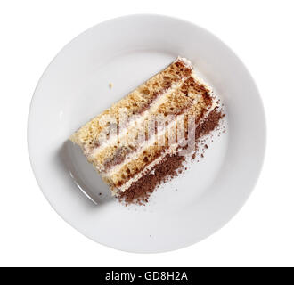 Torte mit Buttercreme und Marmelade. Isoliert mit Beschneidungspfad. Stockfoto