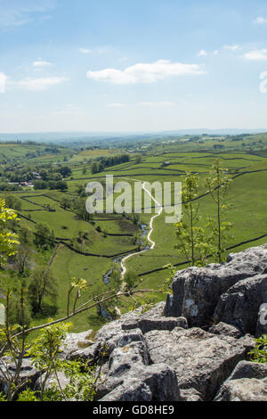 Ansicht von oben von Malham cove Stockfoto