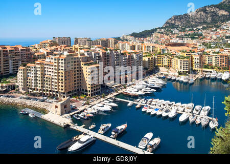 Der Hafen von Fontvieille in Monaco Stockfoto