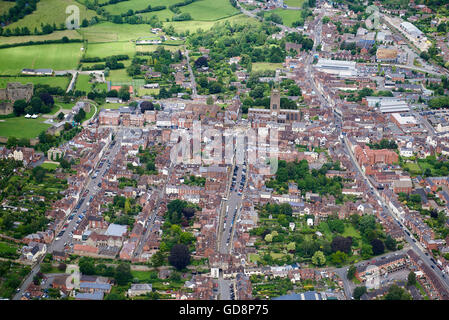 Ludlow Shropshire, aus der Luft, Südwest-England Stockfoto