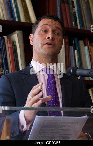 London, UK. 14. Juli 2016. Steven Wolfe kündigt seine Führung Gebot für UKIP in London. Bildnachweis: Brayan Alexander Lopez Garzon/Alamy Live-Nachrichten Stockfoto