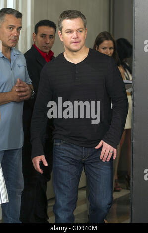 Madrid, Spanien. 13. Juli 2016. Matt Damon besucht "Jason Bourne" Photocall Villamagna Hotel am 13. Juli 2016 in Madrid, Spanien. | Verwendung Weltweit/Picture Alliance © Dpa/Alamy Live-Nachrichten Stockfoto