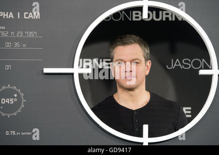 Madrid, Spanien. 13. Juli 2016. Matt Damon besucht "Jason Bourne" Photocall Villamagna Hotel am 13. Juli 2016 in Madrid, Spanien. | Verwendung Weltweit/Picture Alliance © Dpa/Alamy Live-Nachrichten Stockfoto