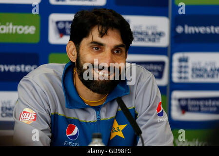 Pakistans Misbah Ul-Haq während einer Pressekonferenz im Herrn, London. Stockfoto