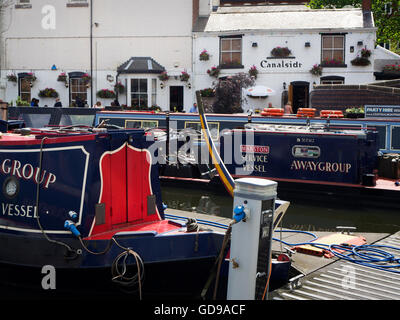 Canalside Pub auf dem Birmingham Kanal an Gas Street Basin Birmingham West Midlands in England Stockfoto