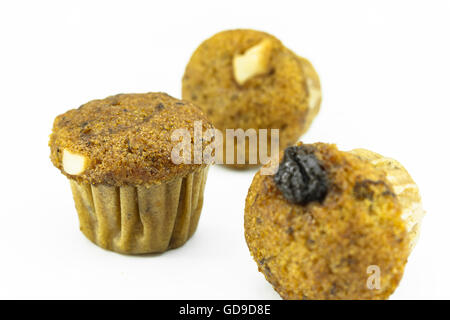 Kuchen Banane auf weißem Hintergrund Stockfoto