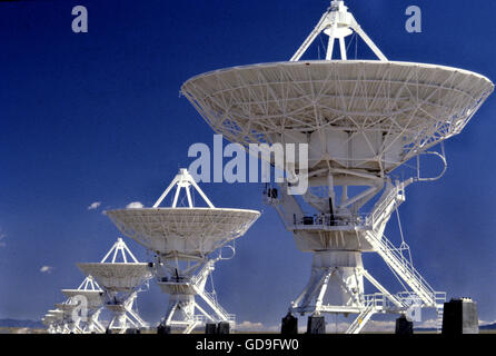 VLA Radioteleskop Gerichte. Das Very Large Array, eines der weltweit führenden astronomischen Radio Observatorien Stockfoto