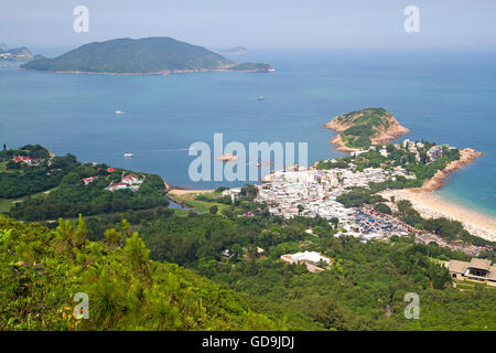 Shek O auf Hong Kong Island, gesehen von der Cars-Rücken-Wanderweg Stockfoto