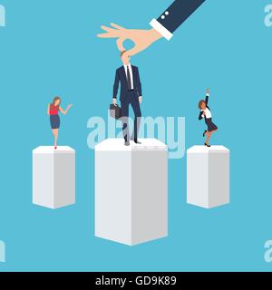 Business Management Mitarbeiter Arbeitskraft richtige Mann den Platz wählen Sie Bewerber im Recruiting-Prozess Stock Vektor