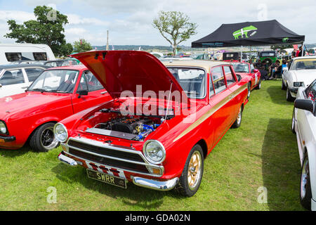 Ford Mark 1 Cortina bei der Rallye Powderham Castle Stockfoto