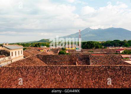 Ansicht von Granada aus der Glocke Turm von La Merced Kirche, Nicaragua Stockfoto