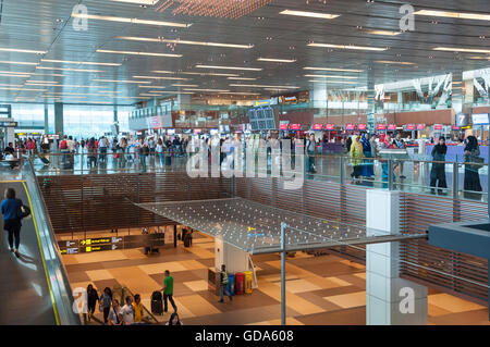 Check-in-Bereich im Terminal 1, Singapore Changi Airport, Insel Singapur, Singapur Changi Stockfoto