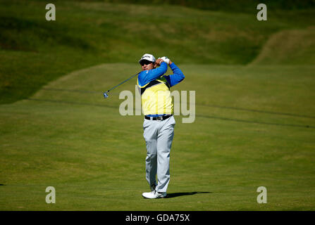 Japans Hideki Matsuyama während eines der The Open Championship 2016 im Royal Troon Golf Club, South Ayrshire. Stockfoto