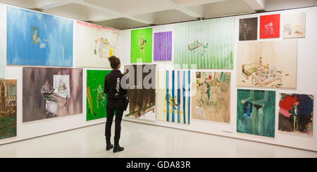 London, UK. 13. Juli 2016. Ende - Venezia, 2009.  Zusammenführung von live-Performance, Musik, Film, Malerei, ist Skulptur und Zeichnung, diese Einzelausstellung in der Barbican der erste im Vereinigten Königreich, der die Arbeit des international renommierten isländischen Künstlers Ragnar Kjartansson Umfrage. Die Ausstellung läuft vom 14. Juli bis 4. September 2016. Stockfoto