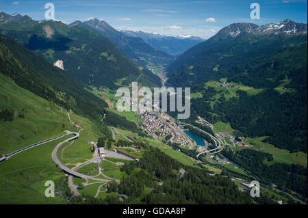 Schweiz. St. Gotthard-Pass in Airolo, Ticino... Juli 2016 Stockfoto