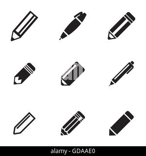 Vektor schwarzen Bleistift Icons set Stock Vektor