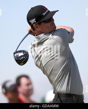 USAS Zach Johnson Abschlag auf dem vierten Loch während eines der The Open Championship 2016 im Royal Troon Golf Club, South Ayrshire. Stockfoto