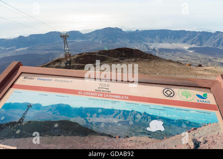 Spanien, Kanarische Inseln, Teneriffa, Wandern auf dem Picp del Teide. Der Pico del Teide (Teyde) ist mit 3718 m die höchste Erhebung auf der Kanarischen Insel Stockfoto