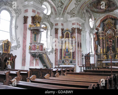 Italien, Trentino-Südtirol, Sextener Dolomiten, innen eine Kirche, die Barockkirche, die Pfarrkirche St. Michael, Innichen Stockfoto